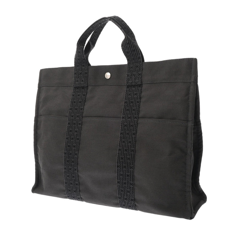HERMES エルメス エールライン MM 新型 グレー ユニセックス キャンバス トートバッグ ABランク 中古 銀蔵