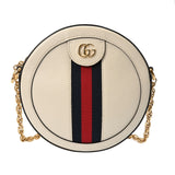 GUCCI グッチ オフィディア ミニラウンド チェーンショルダー ホワイト ゴールド金具 550618 レディース レザー ショルダーバッグ Aランク 中古 銀蔵
