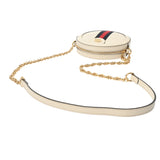 GUCCI グッチ オフィディア ミニラウンド チェーンショルダー ホワイト ゴールド金具 550618 レディース レザー ショルダーバッグ Aランク 中古 銀蔵