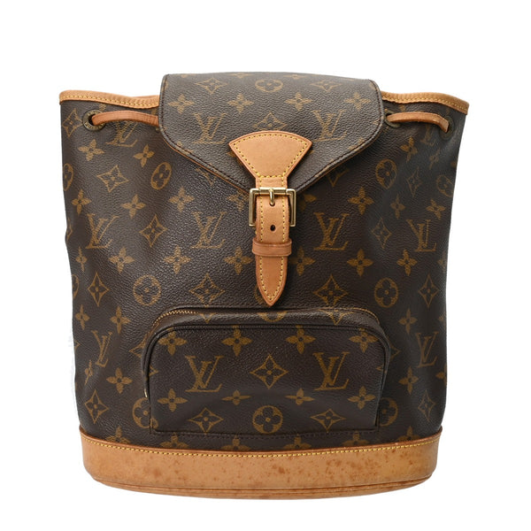 LOUIS VUITTON ルイヴィトン モノグラム モンスリ MM ブラウン M51136 レディース モノグラムキャンバス リュック・デイパック Bランク 中古 銀蔵