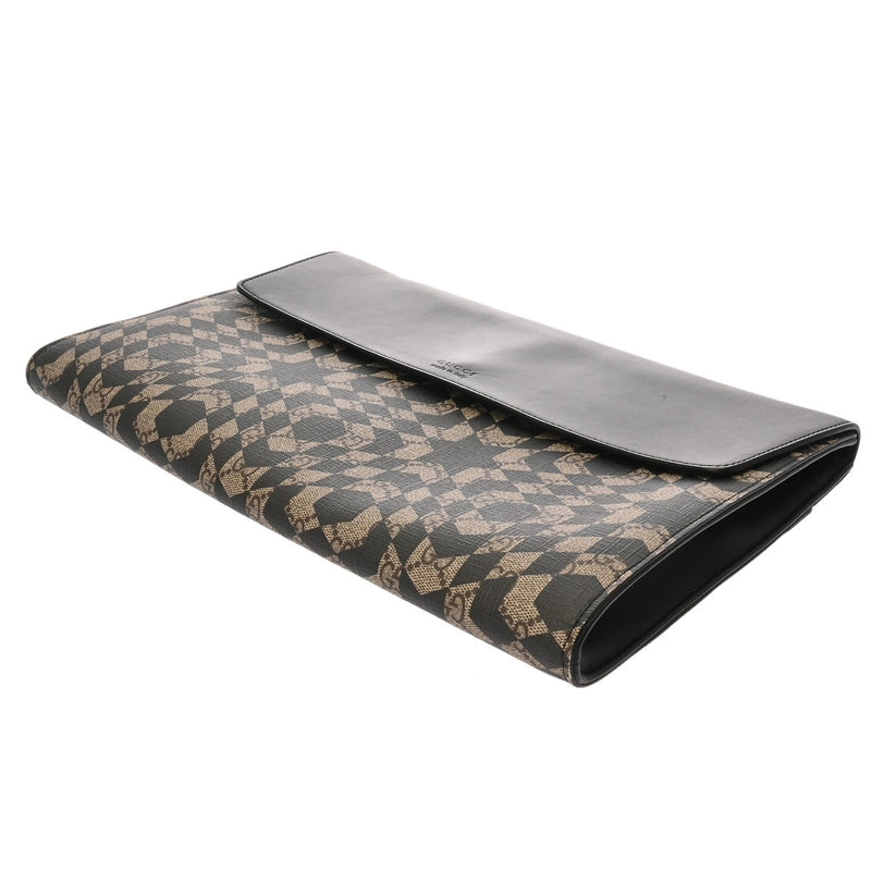 GUCCI グッチ カレイドスタープリント ベージュ/ブラック 406725 メンズ PVC/レザー クラッチバッグ ABランク 中古 銀蔵