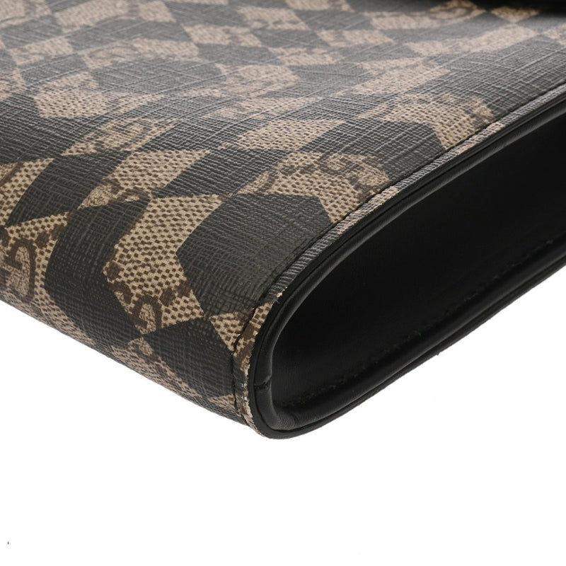 GUCCI グッチ カレイドスタープリント ベージュ/ブラック 406725 メンズ PVC/レザー クラッチバッグ ABランク 中古 銀蔵