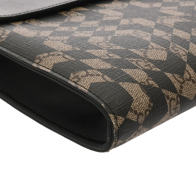 GUCCI グッチ カレイドスタープリント ベージュ/ブラック 406725 メンズ PVC/レザー クラッチバッグ ABランク 中古 銀蔵