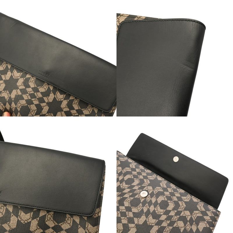 GUCCI グッチ カレイドスタープリント ベージュ/ブラック 406725 メンズ PVC/レザー クラッチバッグ ABランク 中古 銀蔵