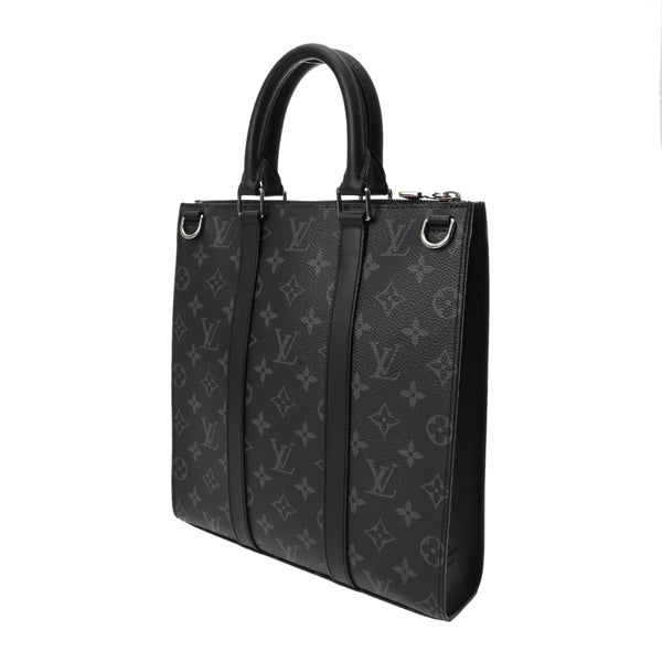 LOUIS VUITTON ルイヴィトン モノグラムエクリプス サックプラ クロス 旧型 2WAYトート 黒/グレー M46098 メンズ モノグラムキャンバス ハンドバッグ Aランク 中古 銀蔵