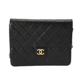 CHANEL シャネル マトラッセ チェーンショルダー 22cm ブラック レディース ラムスキン ショルダーバッグ ABランク 中古 銀蔵