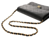 CHANEL シャネル マトラッセ チェーンショルダー 22cm ブラック レディース ラムスキン ショルダーバッグ ABランク 中古 銀蔵
