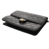 CHANEL シャネル マトラッセ チェーンショルダー 22cm ブラック レディース ラムスキン ショルダーバッグ ABランク 中古 銀蔵