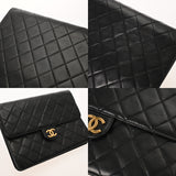 CHANEL シャネル マトラッセ チェーンショルダー 22cm ブラック レディース ラムスキン ショルダーバッグ ABランク 中古 銀蔵