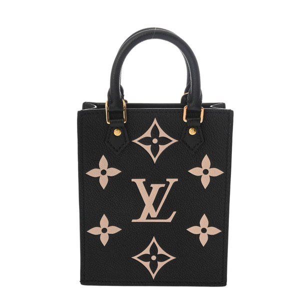 LOUIS VUITTON ルイヴィトン モノグラムアンプラント プティット サックプラ 2WAY ノワール/ベージュ M57937 レディース レザー ハンドバッグ Aランク 中古 銀蔵