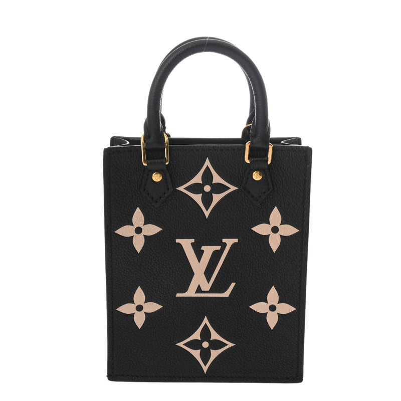 LOUIS VUITTON ルイヴィトン モノグラムアンプラント プティット サックプラ 2WAY ノワール/ベージュ M57937 レディース レザー ハンドバッグ Aランク 中古 銀蔵