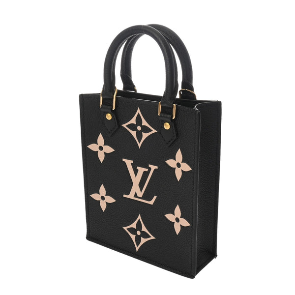 LOUIS VUITTON ルイヴィトン モノグラムアンプラント プティット サックプラ 2WAY ノワール/ベージュ M57937 レディース レザー ハンドバッグ Aランク 中古 銀蔵