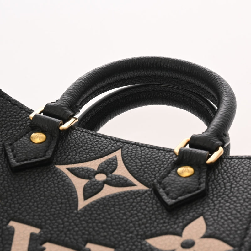 LOUIS VUITTON ルイヴィトン モノグラムアンプラント プティット サックプラ 2WAY ノワール/ベージュ M57937 レディース レザー ハンドバッグ Aランク 中古 銀蔵