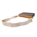 LOUIS VUITTON ルイヴィトン モノグラム ストライプ トリオメッセンジャー NIGOコラボ ブラウン M45965 レディース モノグラムキャンバス ショルダーバッグ Aランク 中古 銀蔵