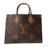 LOUIS VUITTON ルイヴィトン モノグラムリバース オンザゴー MM ブラウン M45321 レディース モノグラムキャンバス ハンドバッグ 新同 中古 銀蔵