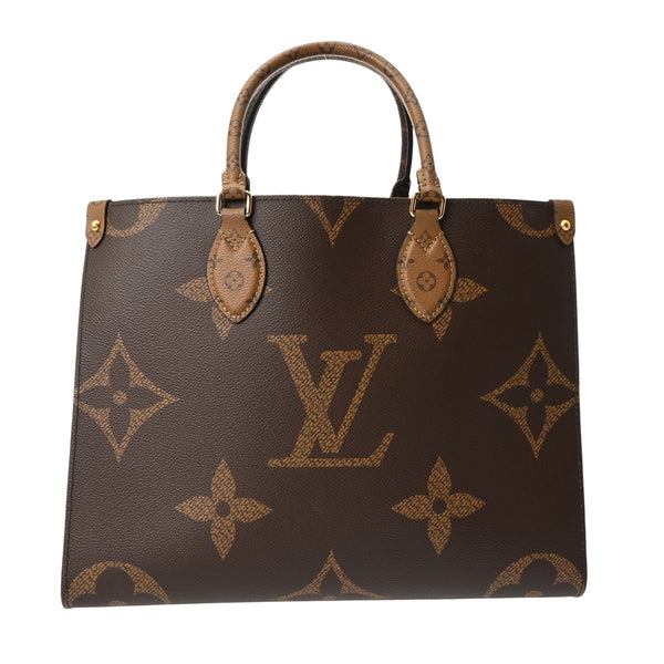 LOUIS VUITTON ルイヴィトン モノグラムリバース オンザゴー MM ブラウン M45321 レディース モノグラムキャンバス ハンドバッグ 新同 中古 銀蔵
