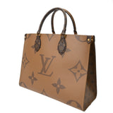 LOUIS VUITTON ルイヴィトン モノグラムリバース オンザゴー MM ブラウン M45321 レディース モノグラムキャンバス ハンドバッグ 新同 中古 銀蔵