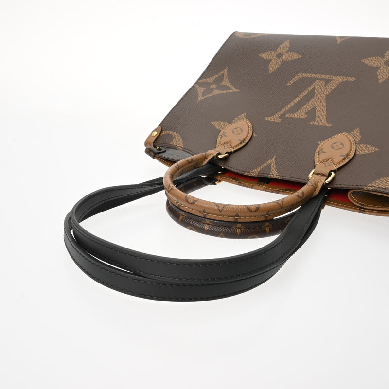 LOUIS VUITTON ルイヴィトン モノグラムリバース オンザゴー MM ブラウン M45321 レディース モノグラムキャンバス ハンドバッグ 新同 中古 銀蔵