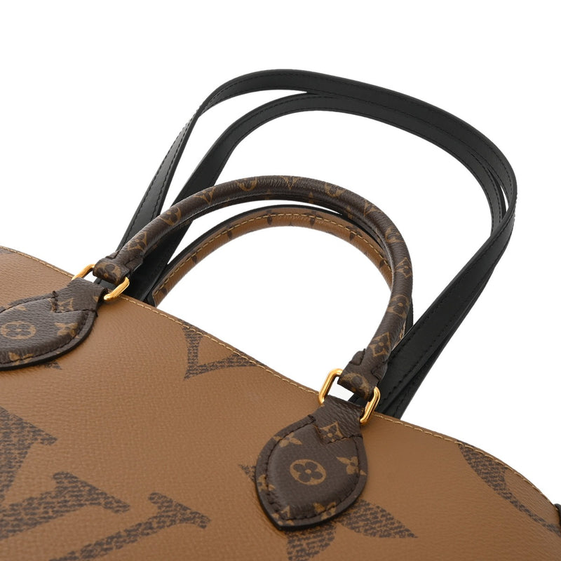 LOUIS VUITTON ルイヴィトン モノグラムリバース オンザゴー MM ブラウン M45321 レディース モノグラムキャンバス ハンドバッグ 新同 中古 銀蔵