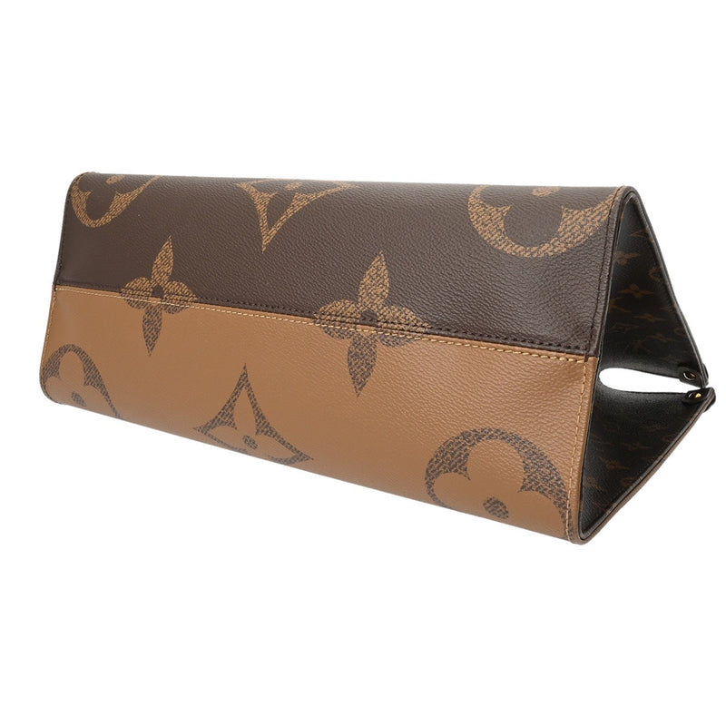 LOUIS VUITTON ルイヴィトン モノグラムリバース オンザゴー MM ブラウン M45321 レディース モノグラムキャンバス ハンドバッグ 新同 中古 銀蔵