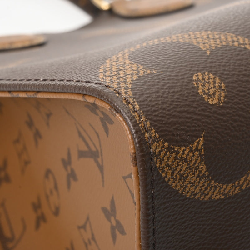 LOUIS VUITTON ルイヴィトン モノグラムリバース オンザゴー MM ブラウン M45321 レディース モノグラムキャンバス ハンドバッグ 新同 中古 銀蔵