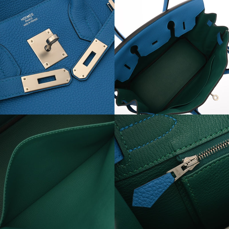 HERMES エルメス バーキン 30 ヴェルソ ブルーフリーダ/ヴェールヴェルティゴ A刻印(2017年頃) レディース トゴ ハンドバッグ 新同 中古 銀蔵