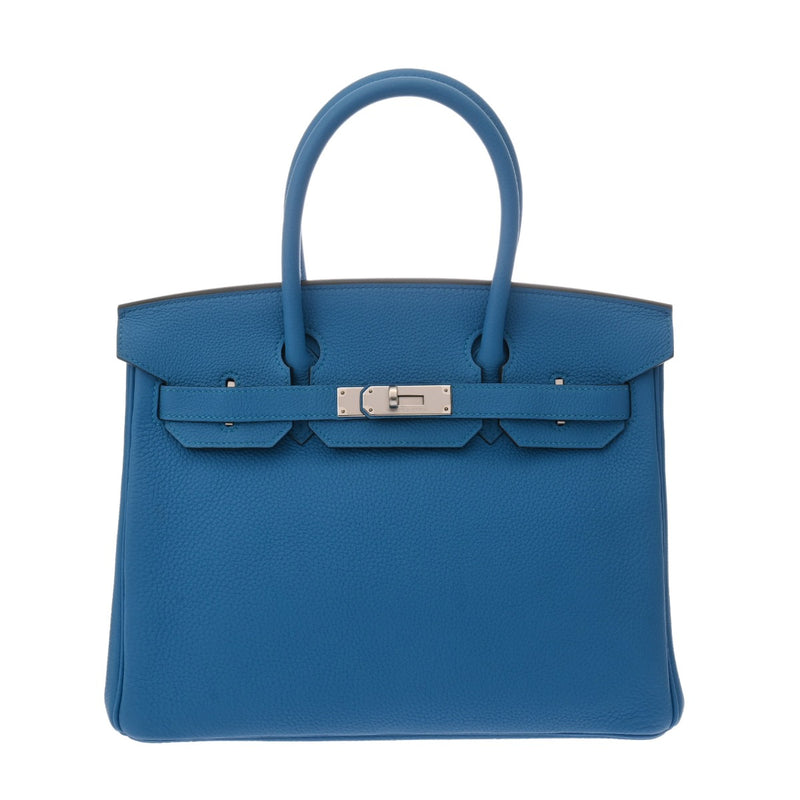 HERMES エルメス バーキン 30 ヴェルソ ブルーフリーダ/ヴェールヴェルティゴ A刻印(2017年頃) レディース トゴ ハンドバッグ 新同 中古 銀蔵