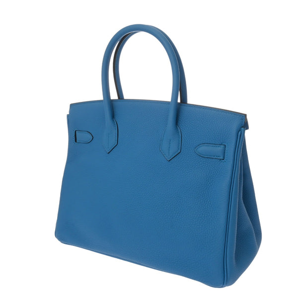 HERMES エルメス バーキン 30 ヴェルソ ブルーフリーダ/ヴェールヴェルティゴ A刻印(2017年頃) レディース トゴ ハンドバッグ 新同 中古 銀蔵