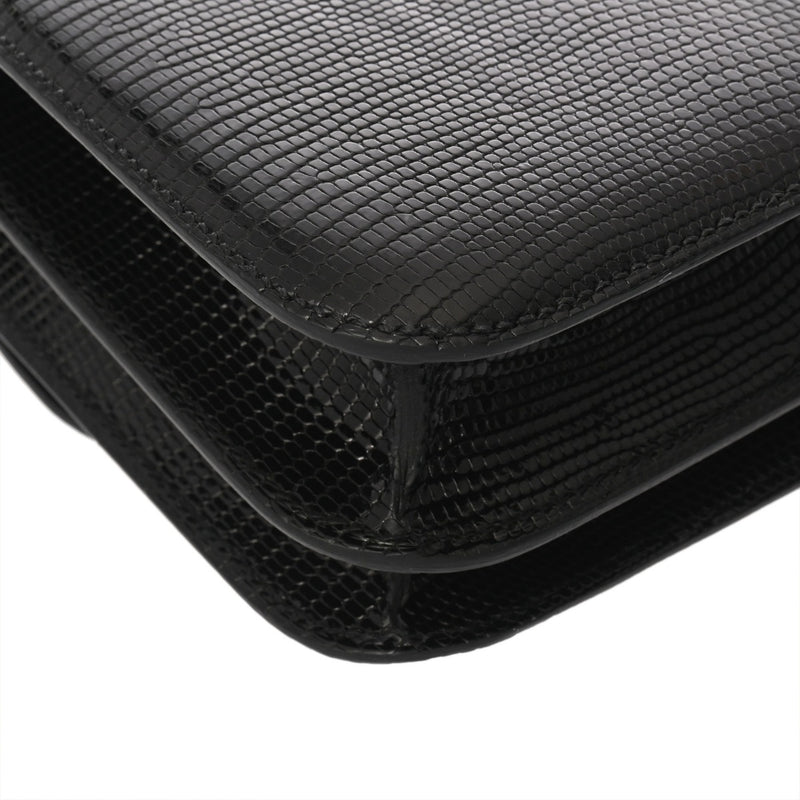 HERMES エルメス コンスタンス3 ミニ 18 ブラック Z刻印(2021年頃) レディース リザード ショルダーバッグ Aランク 中古 銀蔵