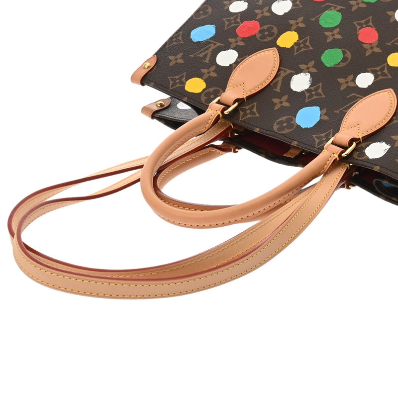 LOUIS VUITTON ルイヴィトン モノグラム オンザゴー MM 草間彌生コラボ ブラウン/マルチカラー M46379 レディース モノグラムキャンバス ハンドバッグ ABランク 中古 銀蔵