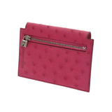 HERMES エルメス ケリーポケットコンパクト 財布 ローズディリアン Z刻印(2021年頃) レディース オーストリッチ コインケース 新同 中古 銀蔵