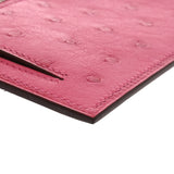 HERMES エルメス ケリーポケットコンパクト 財布 ローズディリアン Z刻印(2021年頃) レディース オーストリッチ コインケース 新同 中古 銀蔵