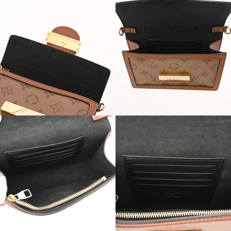 LOUIS VUITTON ルイヴィトン モノグラムリバース ポルトフォイユドーフィーヌ ブラウン M68746 レディース モノグラムキャンバス ショルダーバッグ Aランク 中古 銀蔵