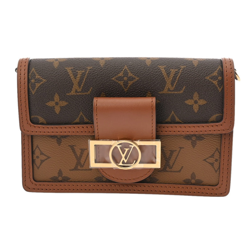 LOUIS VUITTON ルイヴィトン モノグラムリバース ポルトフォイユドーフィーヌ ブラウン M68746 レディース モノグラムキャンバス ショルダーバッグ Aランク 中古 銀蔵