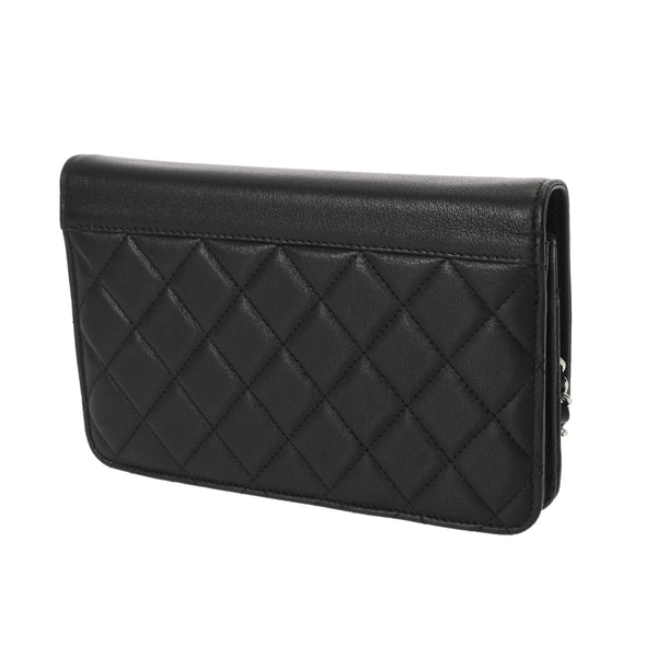 CHANEL シャネル マトラッセ チェーンウォレット ブラック レディース カーフ ショルダーバッグ Aランク 中古 銀蔵