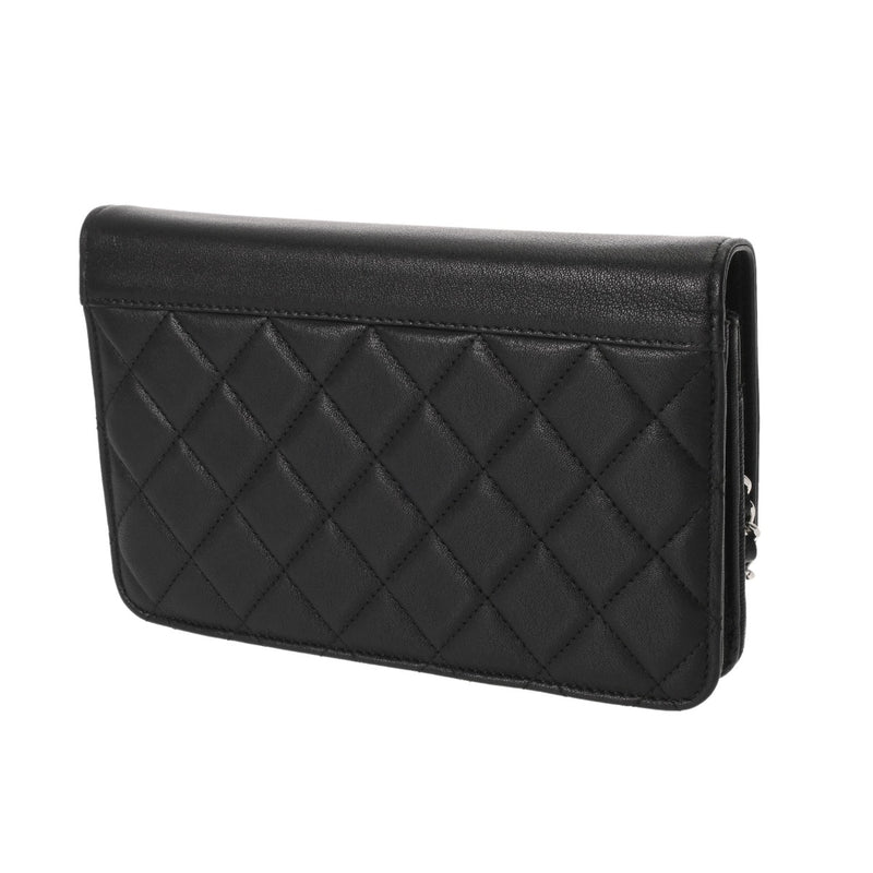 CHANEL シャネル マトラッセ チェーンウォレット ブラック レディース カーフ ショルダーバッグ Aランク 中古 銀蔵