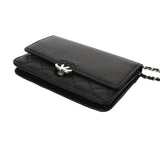 CHANEL シャネル マトラッセ チェーンウォレット ブラック レディース カーフ ショルダーバッグ Aランク 中古 銀蔵