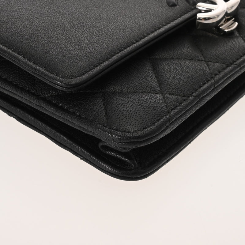 CHANEL シャネル マトラッセ チェーンウォレット ブラック レディース カーフ ショルダーバッグ Aランク 中古 銀蔵