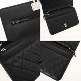 CHANEL シャネル マトラッセ チェーンウォレット ブラック レディース カーフ ショルダーバッグ Aランク 中古 銀蔵