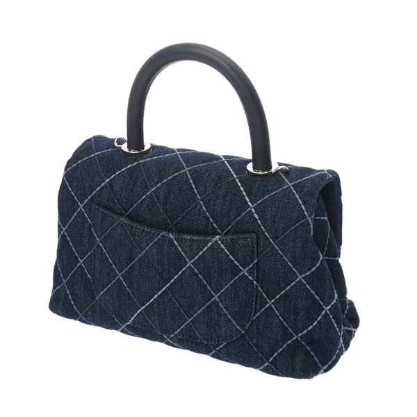 CHANEL シャネル マトラッセ トップハンドルフラップバッグ XS ブルー A92990 レディース デニム ハンドバッグ 新同 中古 銀蔵
