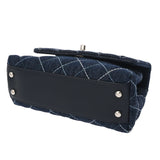 CHANEL シャネル マトラッセ トップハンドルフラップバッグ XS ブルー A92990 レディース デニム ハンドバッグ 新同 中古 銀蔵