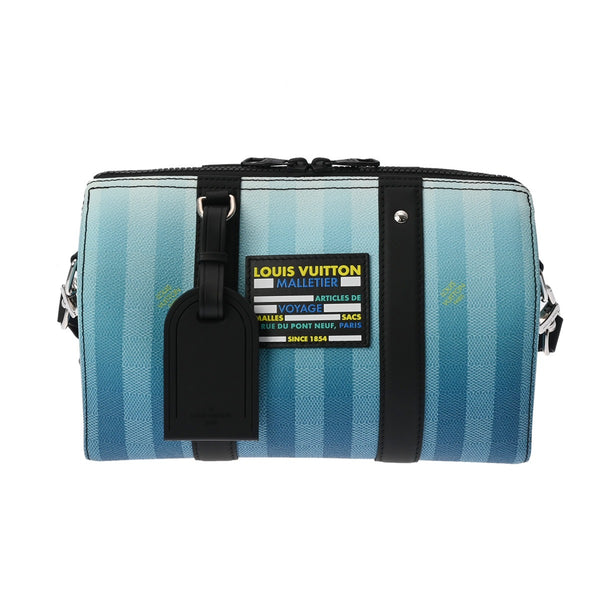 LOUIS VUITTON ルイヴィトン ダミエ ストライプ シティキーポル ブルー M59921 ユニセックス ダミエストライプキャンバス ショルダーバッグ Aランク 中古 銀蔵