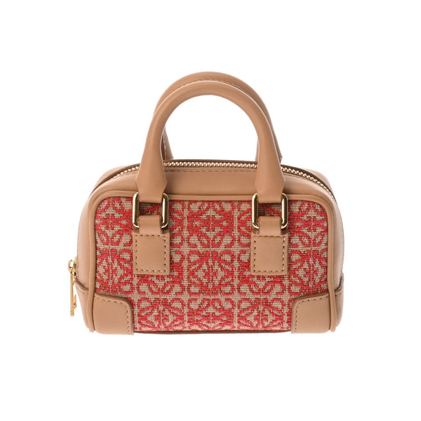 LOEWE ロエベ アマソナ ナノ レッド/ベージュ A039U96X02 レディース カーフ ショルダーバッグ Aランク 中古 銀蔵