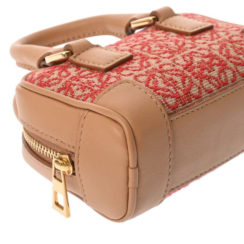 LOEWE ロエベ アマソナ ナノ レッド/ベージュ A039U96X02 レディース カーフ ショルダーバッグ Aランク 中古 銀蔵