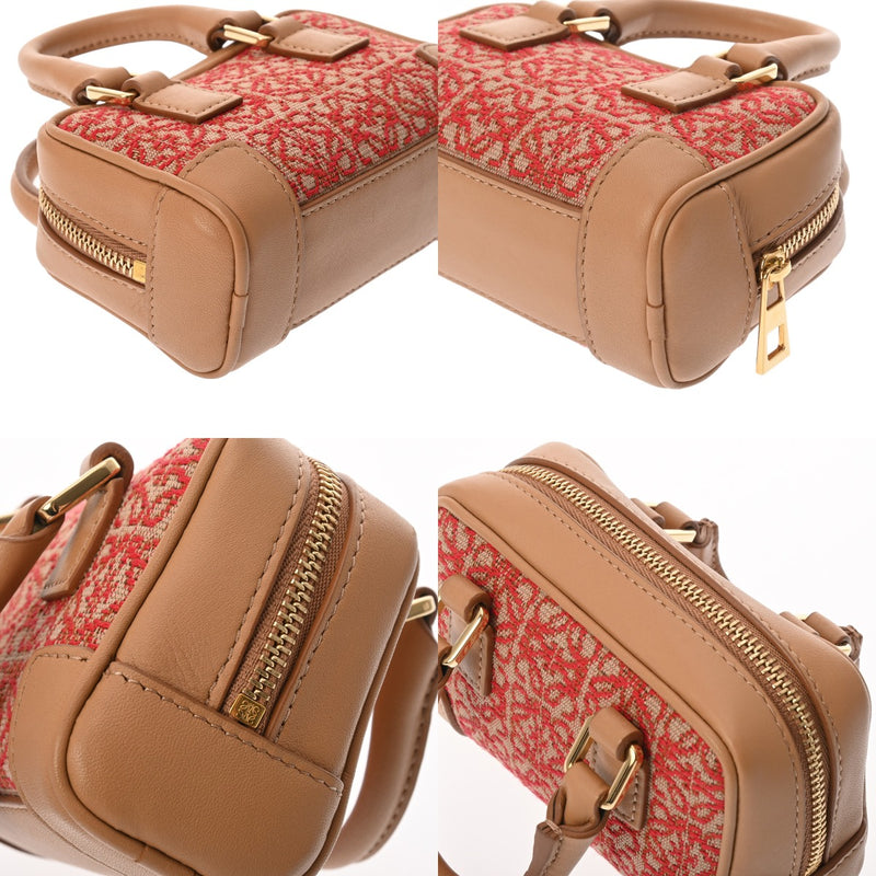 LOEWE ロエベ アマソナ ナノ レッド/ベージュ A039U96X02 レディース カーフ ショルダーバッグ Aランク 中古 銀蔵