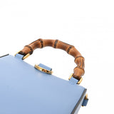 GUCCI グッチ バンブー ブルー 702106 レディース レザー ショルダーバッグ 新同 中古 銀蔵