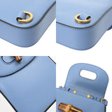 GUCCI グッチ バンブー ブルー 702106 レディース レザー ショルダーバッグ 新同 中古 銀蔵