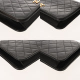 CHANEL シャネル マトラッセ プッシュロック チェーンショルダー 23cm ブラック レディース ラムスキン ショルダーバッグ ABランク 中古 銀蔵