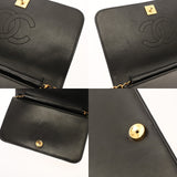 CHANEL シャネル マトラッセ プッシュロック チェーンショルダー 23cm ブラック レディース ラムスキン ショルダーバッグ ABランク 中古 銀蔵