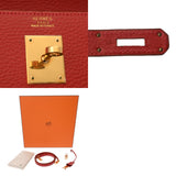 HERMES エルメス ケリー32 外縫い ルージュビフ □G刻印(2003年頃) レディース アルデンヌ 2WAYバッグ Aランク 中古 銀蔵